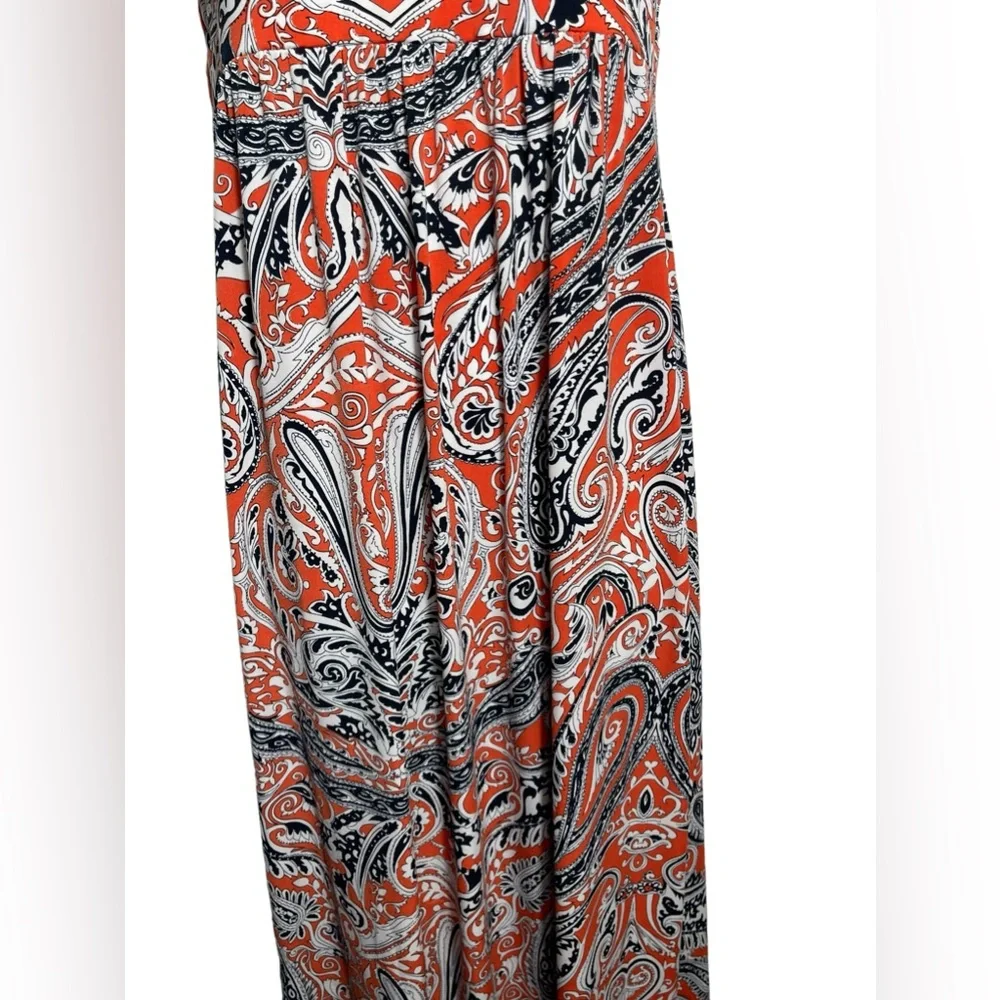 Ann Taylor dress size small petite orange‎ paisley summer maxi dress 🧡🧡